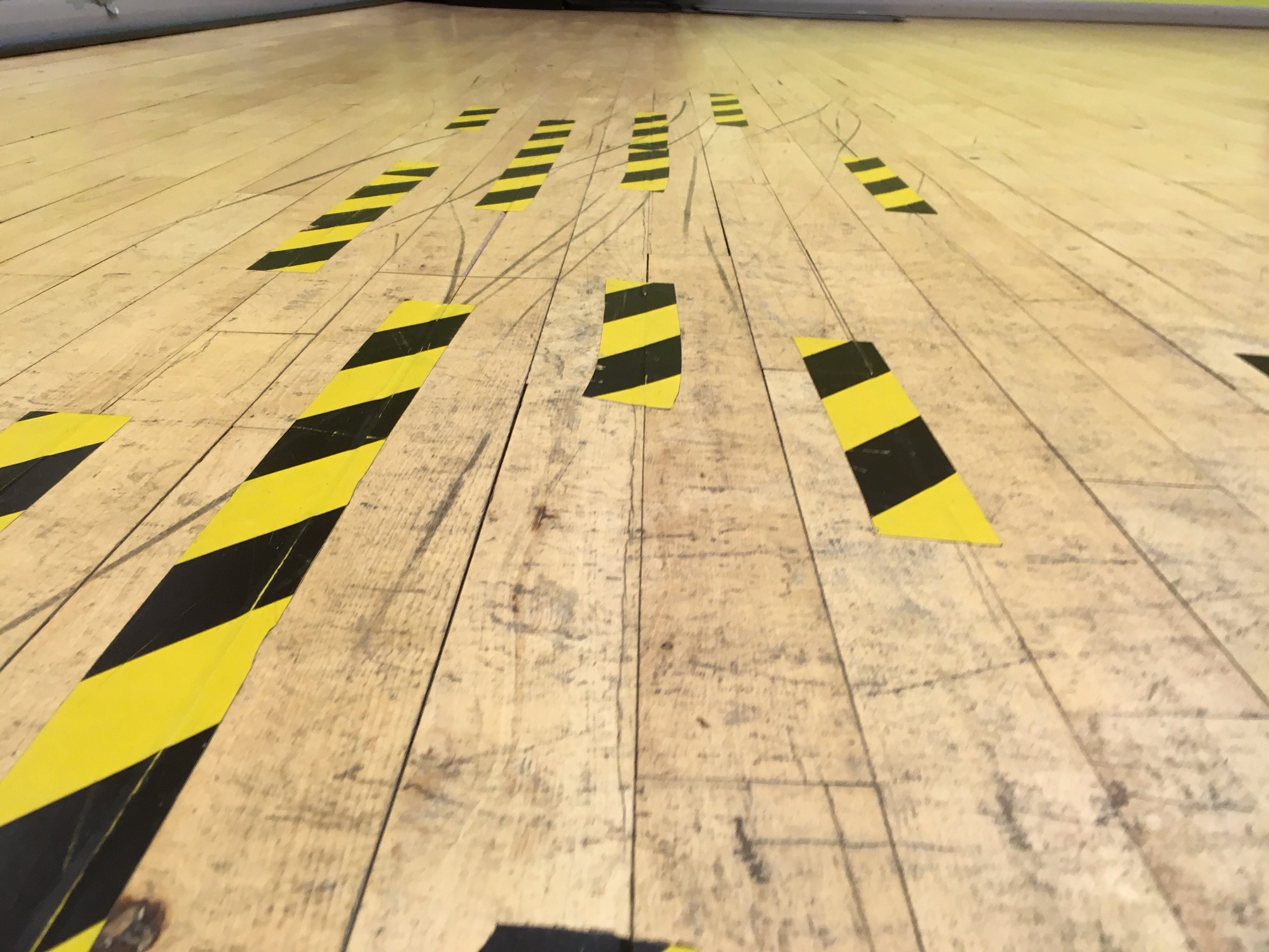 Leisure centre fitness studio floor before pulastic refurbishment by Sport Surfaces UK