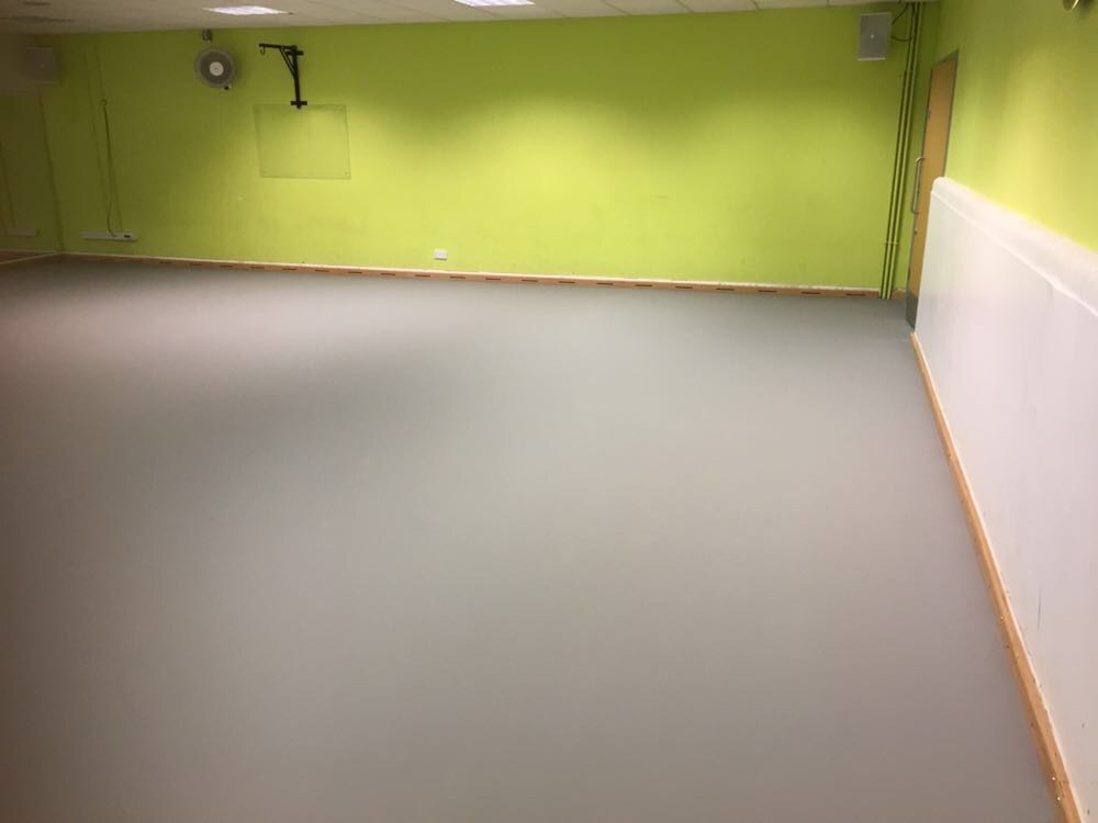 Leisure centre new fitness studio floor installed pulastic by Sport Surfaces UK