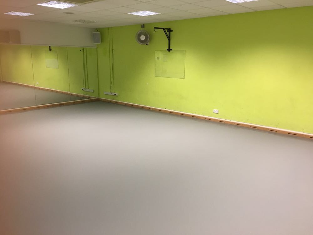 Leisure centre new fitness studio floor installed pulastic by Sport Surfaces UK