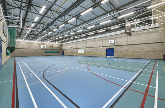 School Sports hall court pulastic floor with Logo and line markings