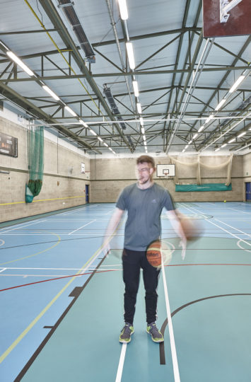 school basketball court floor installed by Sports Surfaces UK