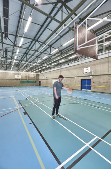 school basketball court floor installed by Sports Surfaces UK