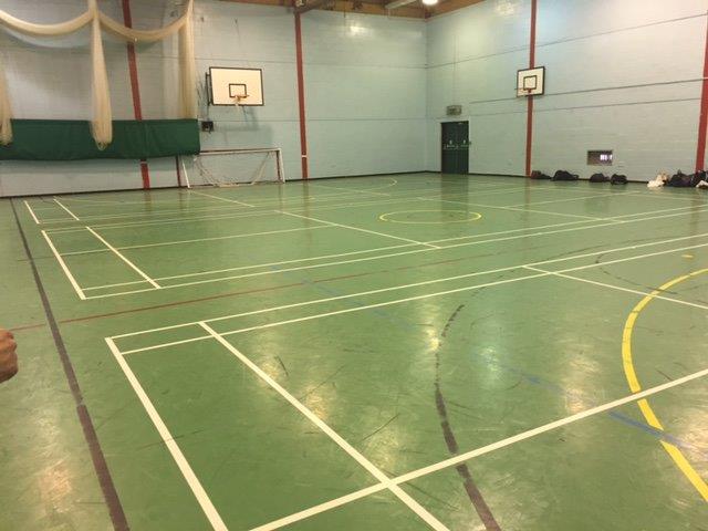Sports centre before pulastic indoor sports floor refurbishment