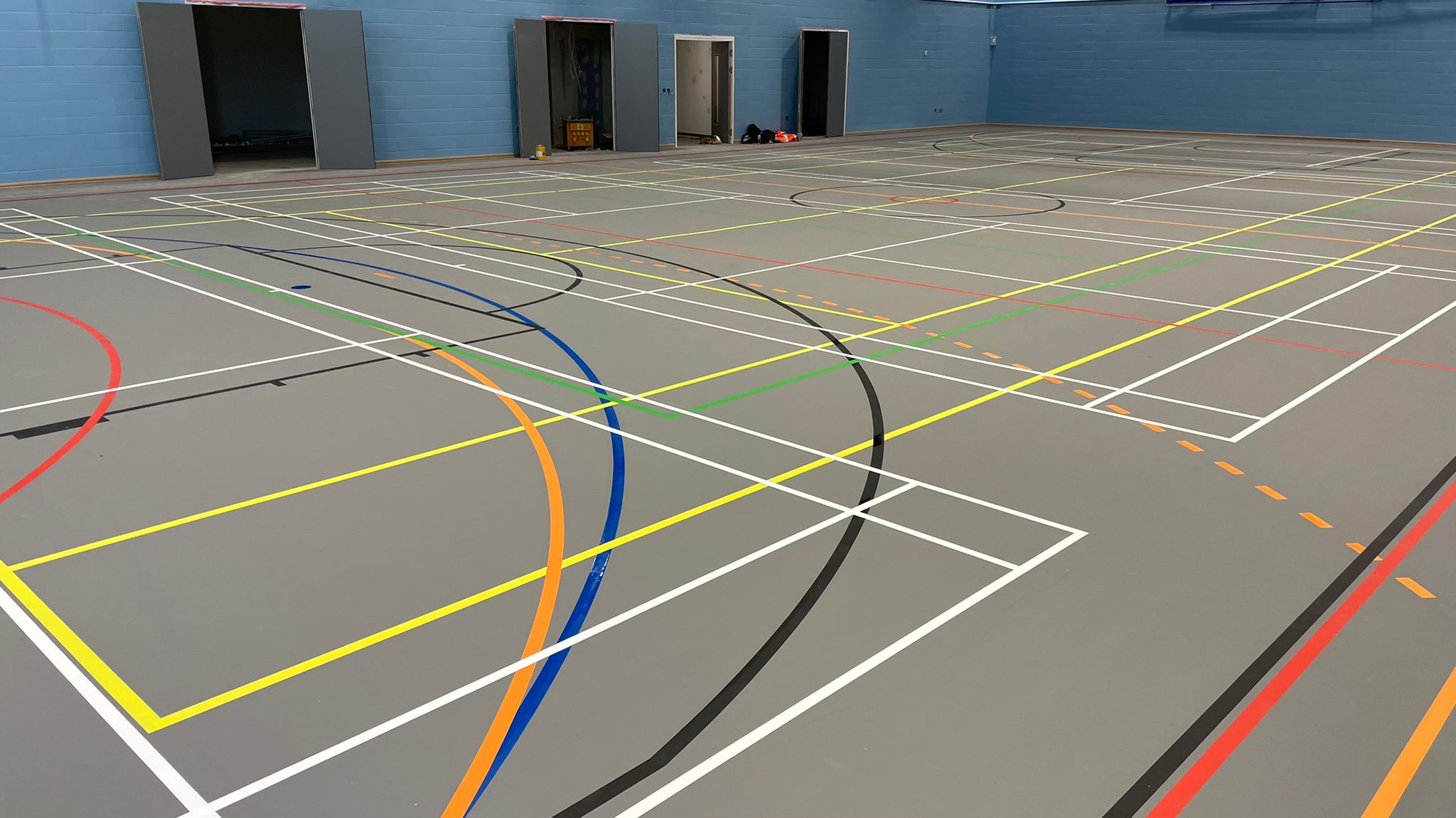 Activity Studio Complete with Skirting & Sports Hall with Court Markings