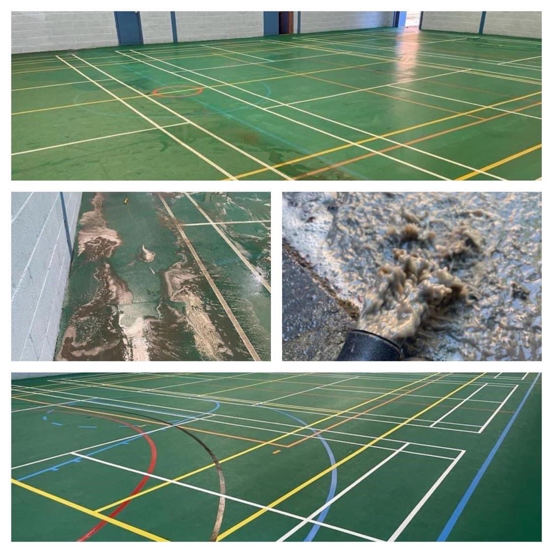 Deep cleaning their SSUK Uni-Turf floor, followed by new line markings, helping to bring the floor back to life.