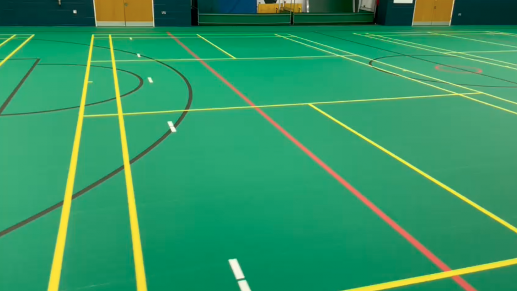 Dulwich Prep London, 20 years later installing another Uni-turf indoor sports floor.