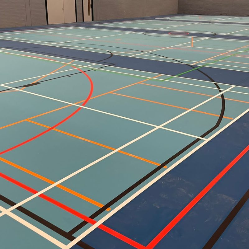 Pulastic indoor sports floor over an old Uni-Turf sports surface - Congleton Leisure Centre