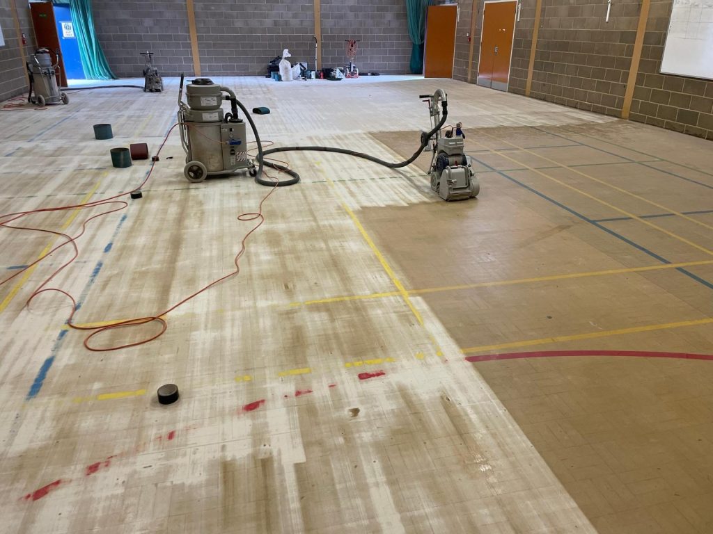 Granwood Indoor Sports Floor Refurbishment - Sand & Seal