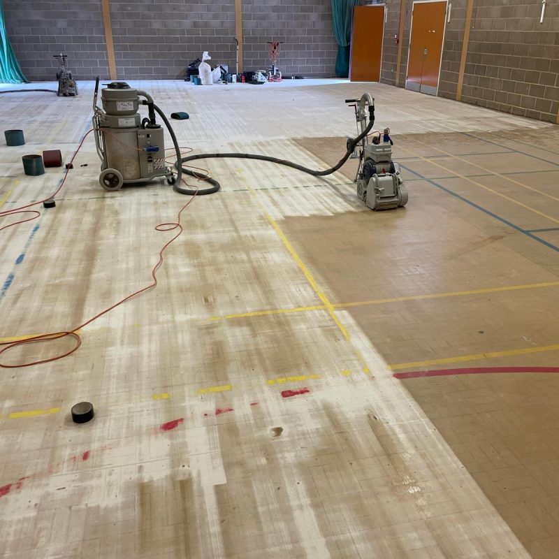 Granwood Indoor Sports Floor Refurbishment - Sand & Seal