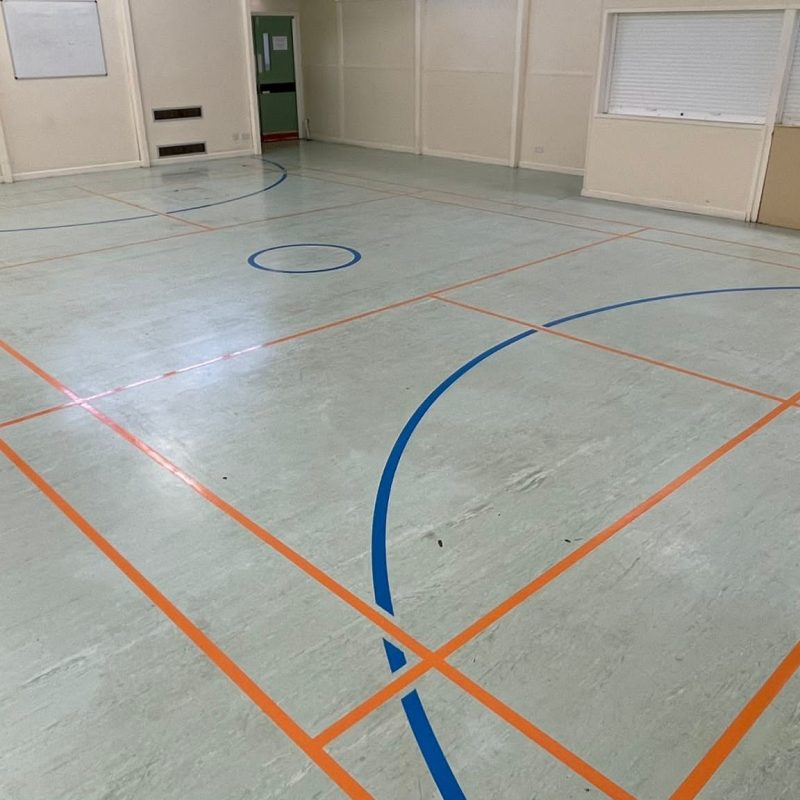 Peterhouse School indoor sports floor deep clean and new court markings