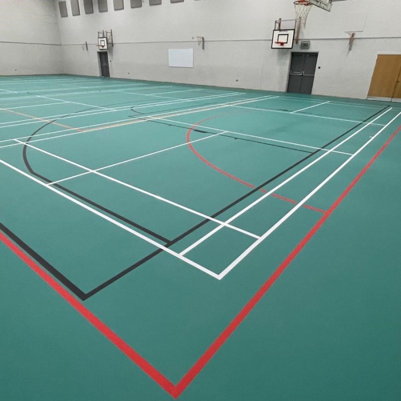 SSUK Pulastic 110 multiuse sports floor over an existing Granwood floor