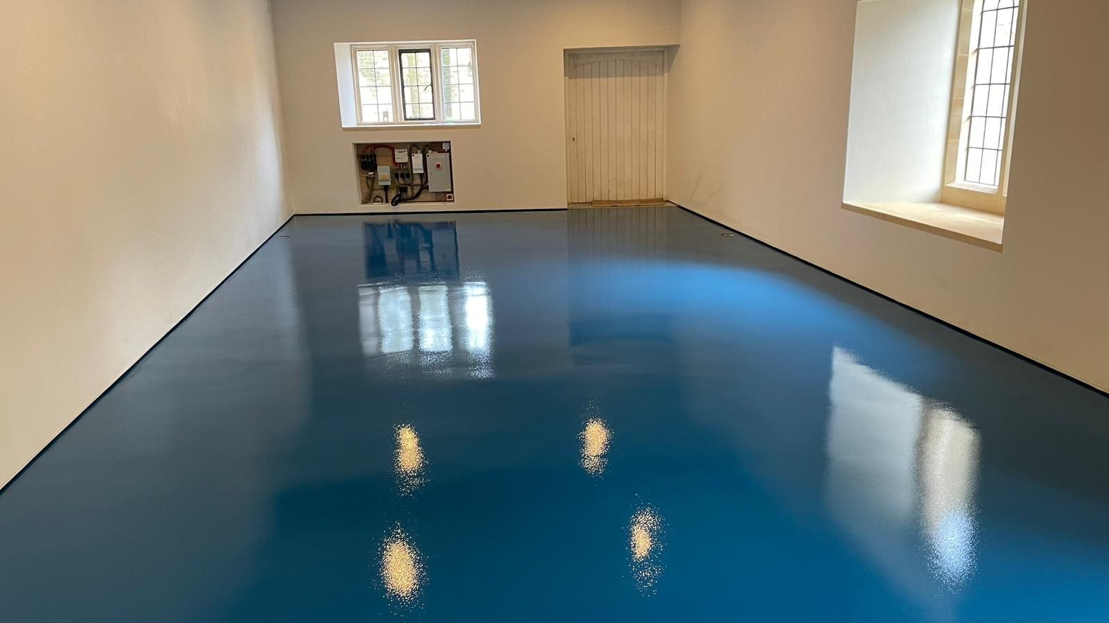 Pulastic Indoor Sports Floorings painted Capri Blue 309